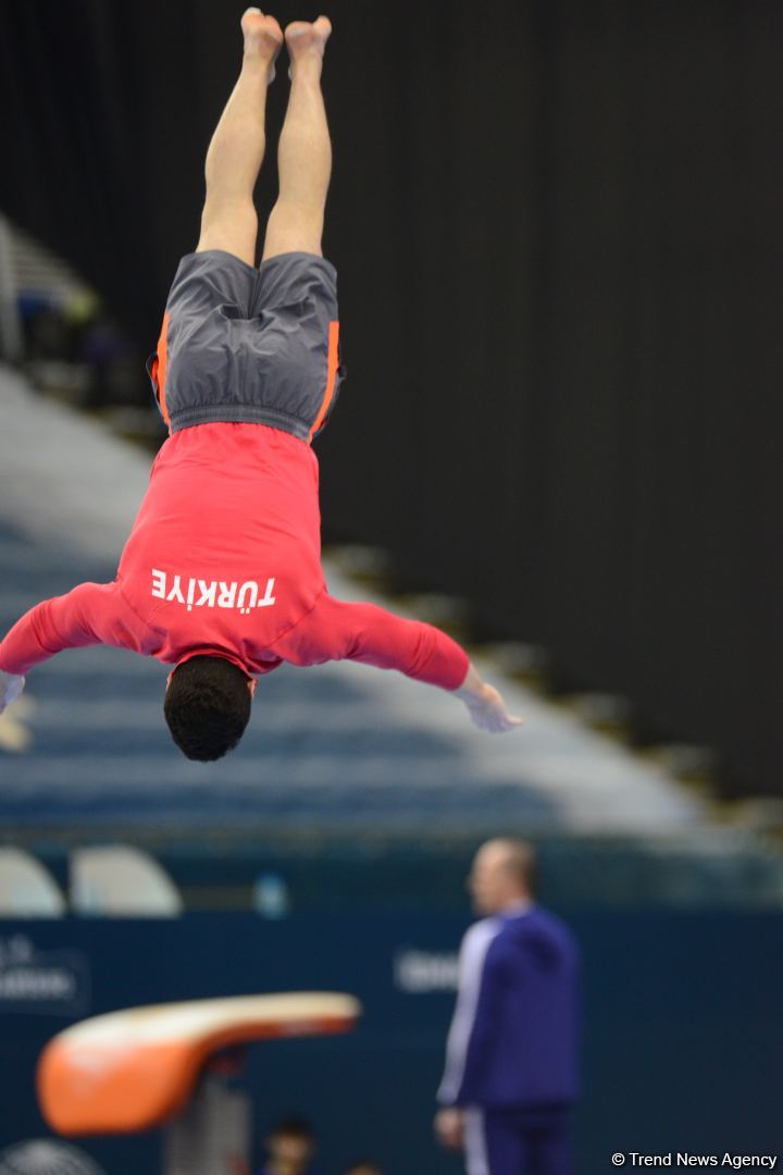 Podium training of athletes involved in FIG Artistic Gymnastics Apparatus World Cup underway at National Gymnastics Arena in Baku (PHOTO)