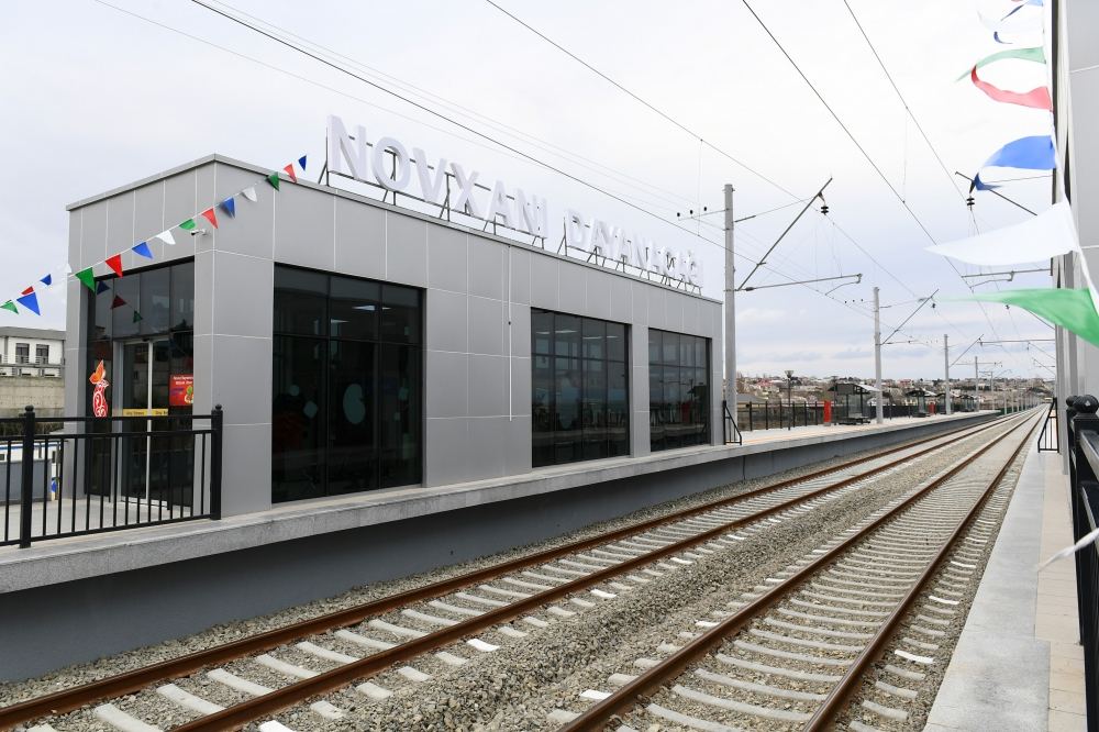 President Ilham Aliyev inaugurated Pirshaghi-Goradil-Novkhani-Sumgayit section of Absheron circular railway after renovation (PHOTO/VIDEO)