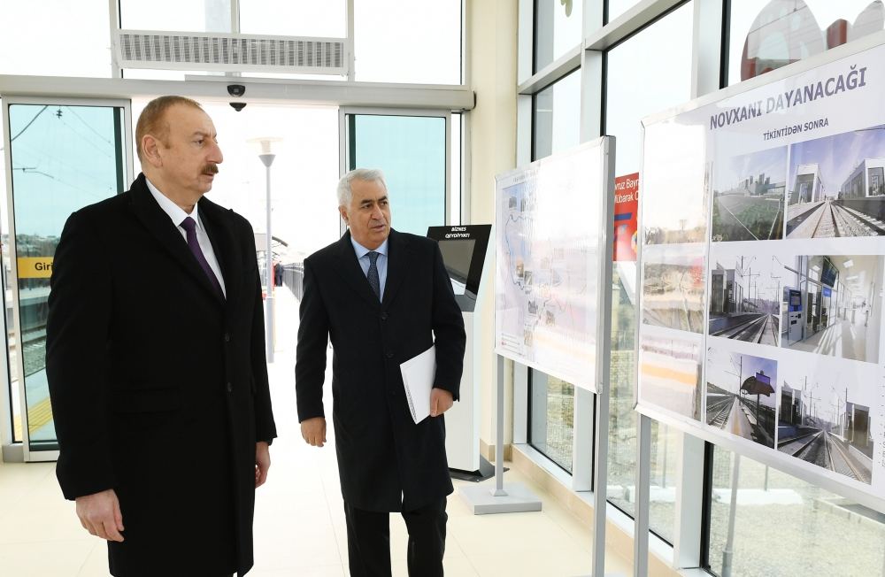 President Ilham Aliyev inaugurated Pirshaghi-Goradil-Novkhani-Sumgayit section of Absheron circular railway after renovation (PHOTO/VIDEO)