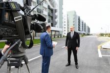 Azerbaijani president, first lady attend opening of Hovsan residential complex (PHOTO)