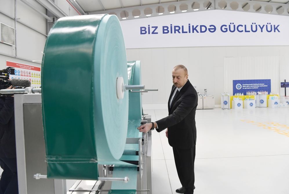 President Ilham Aliyev, First Lady Mehriban Aliyeva attend opening of medical masks manufacturing enterprise in Sumgayit Chemical Industrial Park (PHOTO/VIDEO)