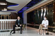 Azerbaijani president, first lady attend opening of face mask factory in Sumgayit (PHOTO/VIDEO)