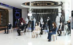 Azerbaijani president, first lady attend opening of face mask factory in Sumgayit (PHOTO/VIDEO)