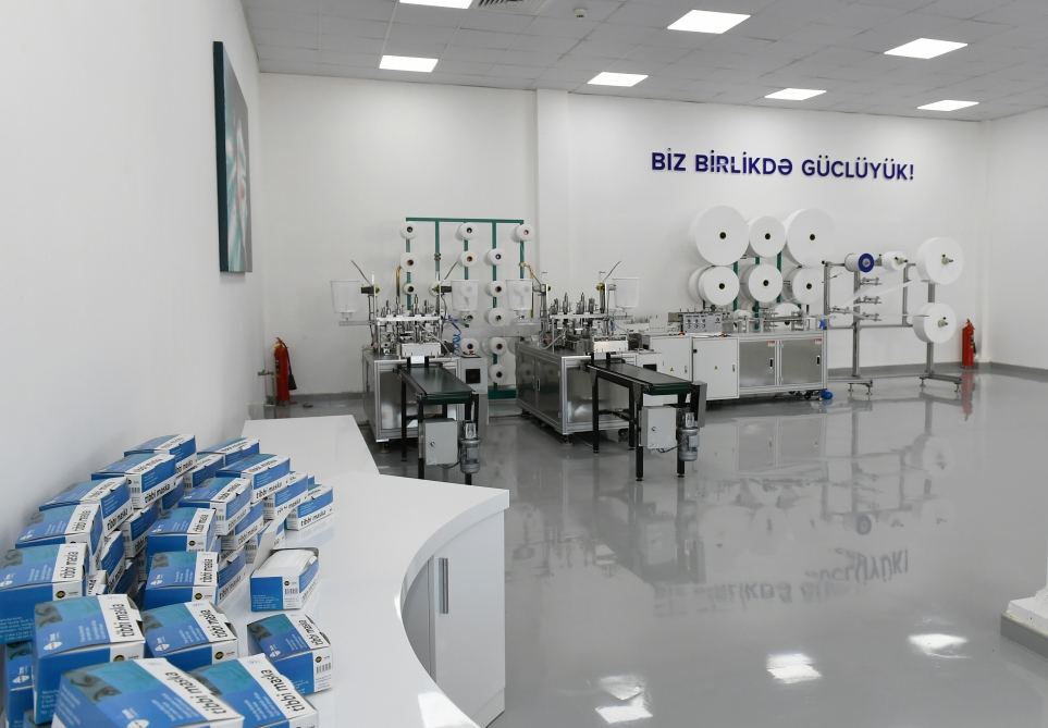 Azerbaijani president, first lady attend opening of face mask factory in Sumgayit (PHOTO/VIDEO)