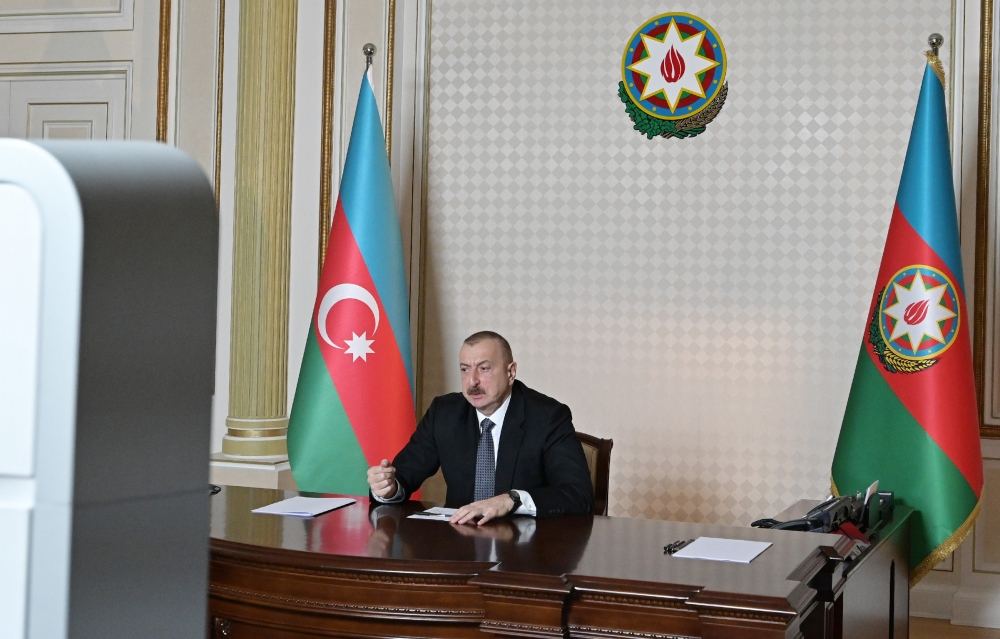 Videoconference held between Azerbaijani president, CISCO company management (PHOTO)