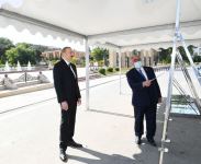 President Ilham Aliyev attends opening of above-ground pedestrian crossing in Neapol Street, Baku (PHOTO/VIDEO)