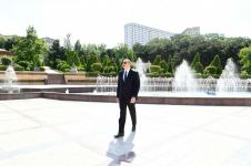 President Ilham Aliyev attends opening of above-ground pedestrian crossing in Neapol Street, Baku (PHOTO/VIDEO)