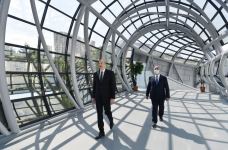 President Ilham Aliyev attends opening of above-ground pedestrian crossing in Neapol Street, Baku (PHOTO/VIDEO)