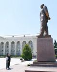 Azerbaijani president, first lady arrive in Ganja city for visit (PHOTO)