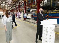 Azerbaijani president, first lady inaugurate new plant in Ganja (PHOTO)
