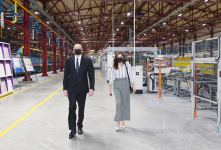 Azerbaijani president, first lady inaugurate new plant in Ganja (PHOTO)