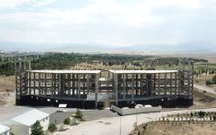 Azerbaijani president views construction of Ganja Sports Palace (PHOTO)