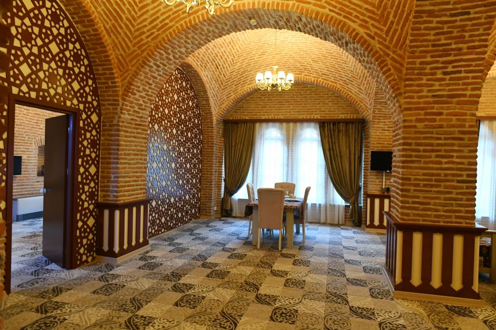 Azerbaijani president, first lady attend opening of Shah Abbas and Ughurlu Khan caravanserai complex in Ganja after restoration (PHOTO)