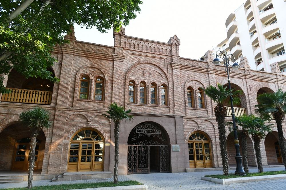 Azerbaijani president, first lady attend opening of Shah Abbas and Ughurlu Khan caravanserai complex in Ganja after restoration (PHOTO)