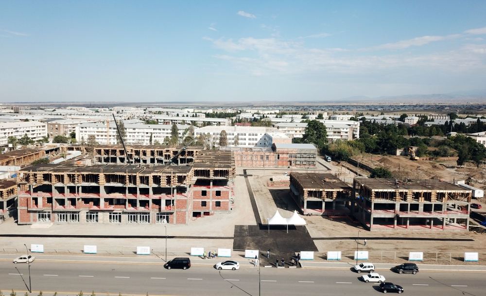 Azerbaijani president, first lady view construction of residential complex in Ganja (PHOTO)