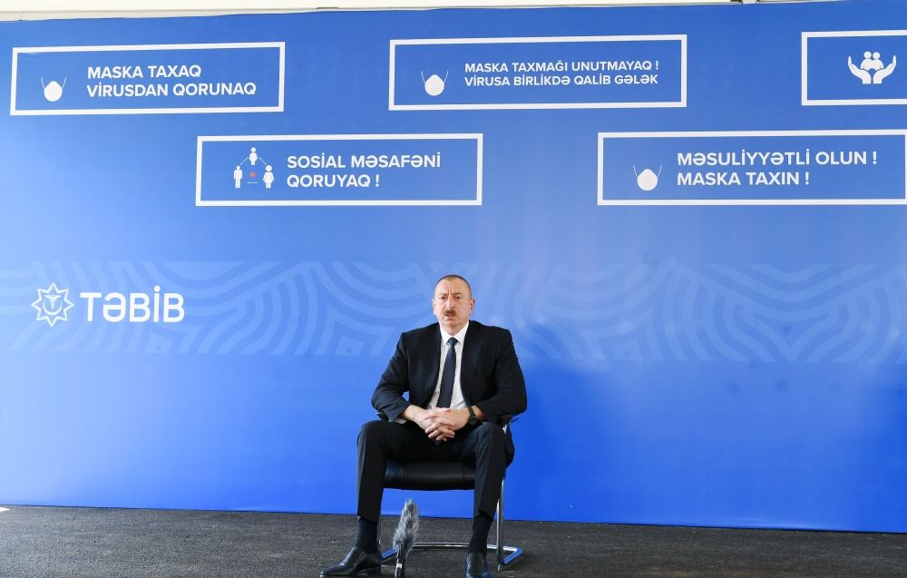 Azerbaijani president, first lady attend inauguration of modular hospital in Ganja (PHOTO)