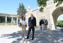 Azerbaijani president, first lady view restoration and conservation work carried out in part of Icherisheher (PHOTO/VIDEO)