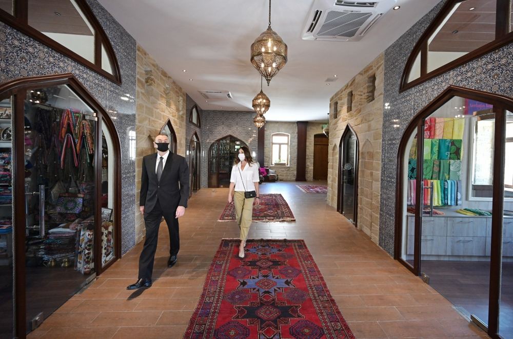 Azerbaijani president, first lady view restoration and conservation work carried out in part of Icherisheher (PHOTO/VIDEO)