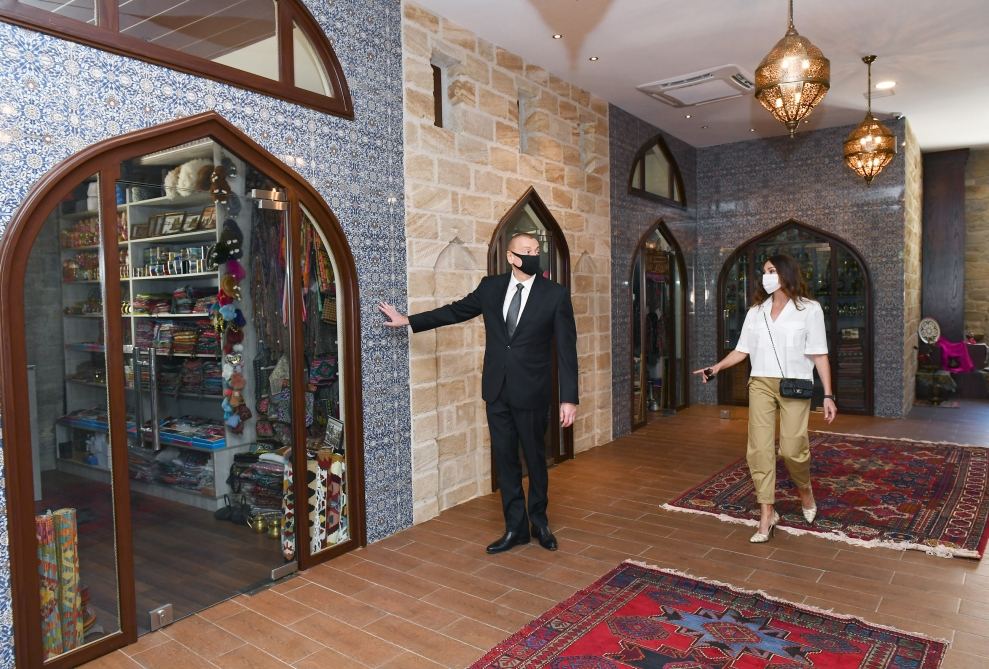 Azerbaijani president, first lady view restoration and conservation work carried out in part of Icherisheher (PHOTO/VIDEO)