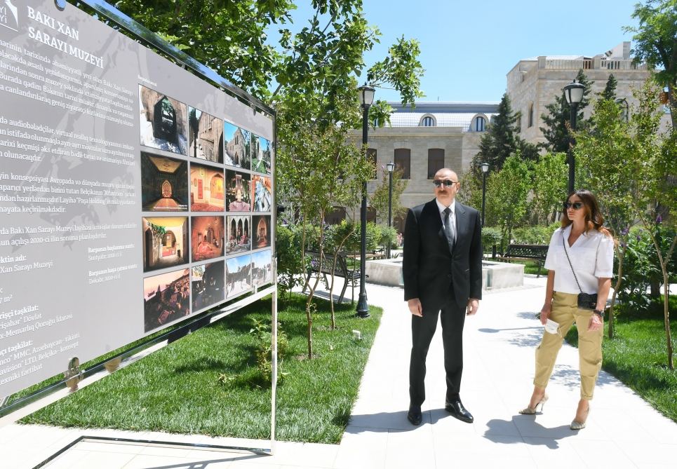 Azerbaijani president, first lady view restoration and conservation work carried out in part of Icherisheher (PHOTO/VIDEO)