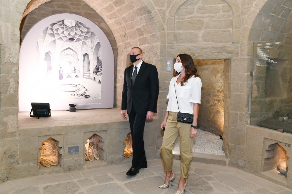Azerbaijani president, first lady view restoration and conservation work carried out in part of Icherisheher (PHOTO/VIDEO)