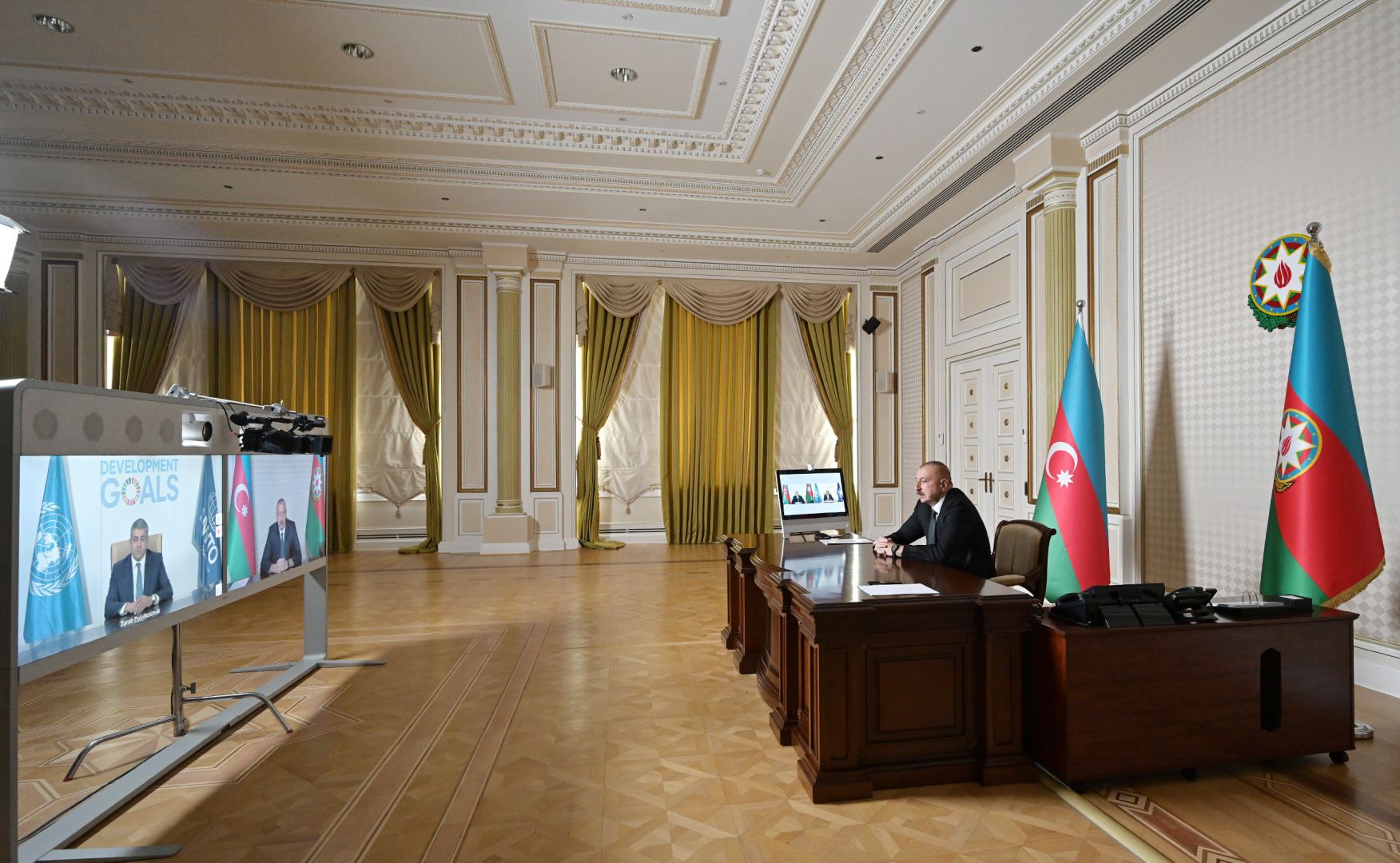 Videoconference held between Azerbaijani president, WTO secretary-general (PHOTO/VIDEO)