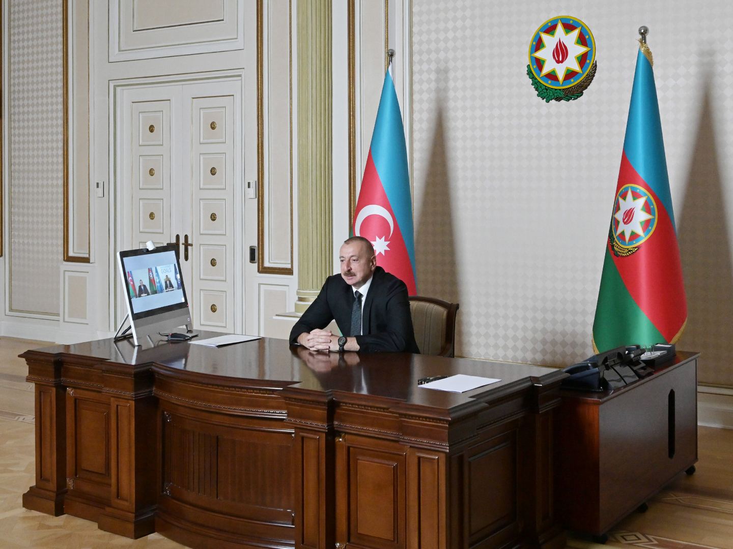 Videoconference held between Azerbaijani president, WTO secretary-general (PHOTO/VIDEO)