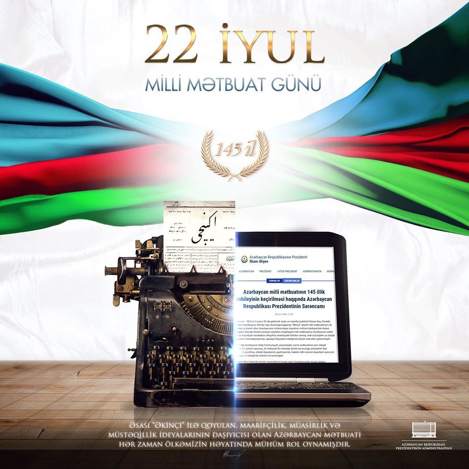 President Ilham Aliyev makes Facebook post on National Press Day