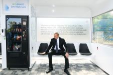 Azerbaijani president visits statue of national leader Heydar Aliyev in Ismayilli (PHOTO)