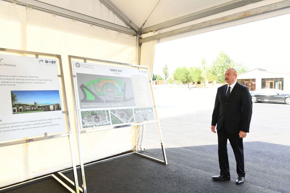 President Ilham Aliyev attends groundbreaking ceremony for “DOST Evi” center in Ismayilli (PHOTO)