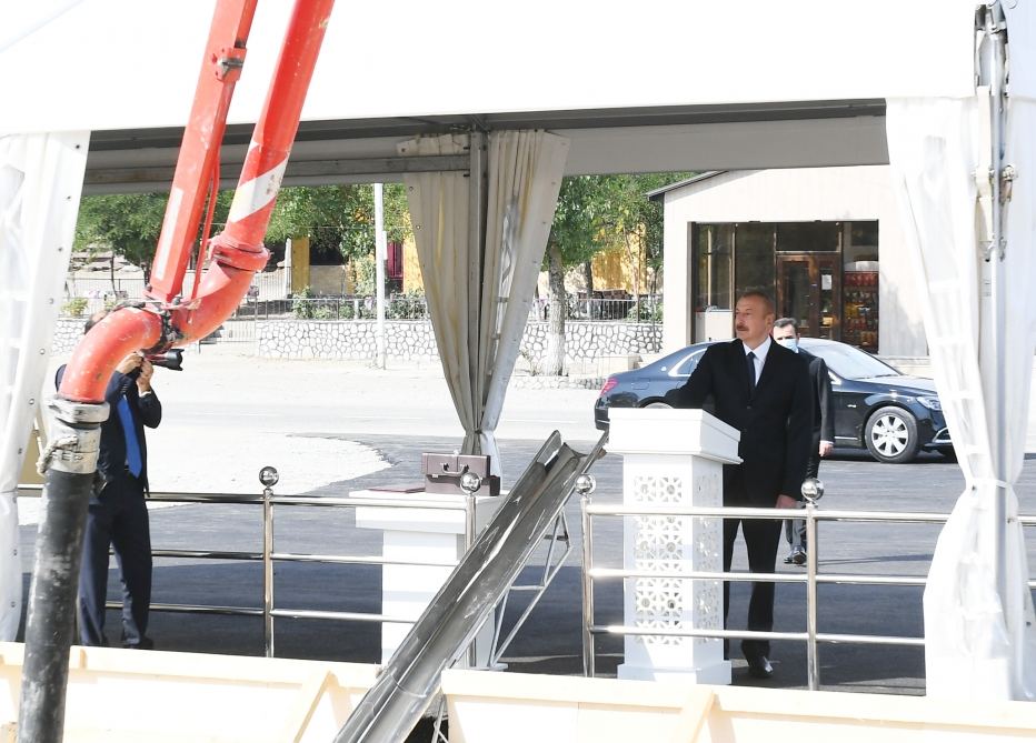 President Ilham Aliyev attends groundbreaking ceremony for “DOST Evi” center in Ismayilli (PHOTO)