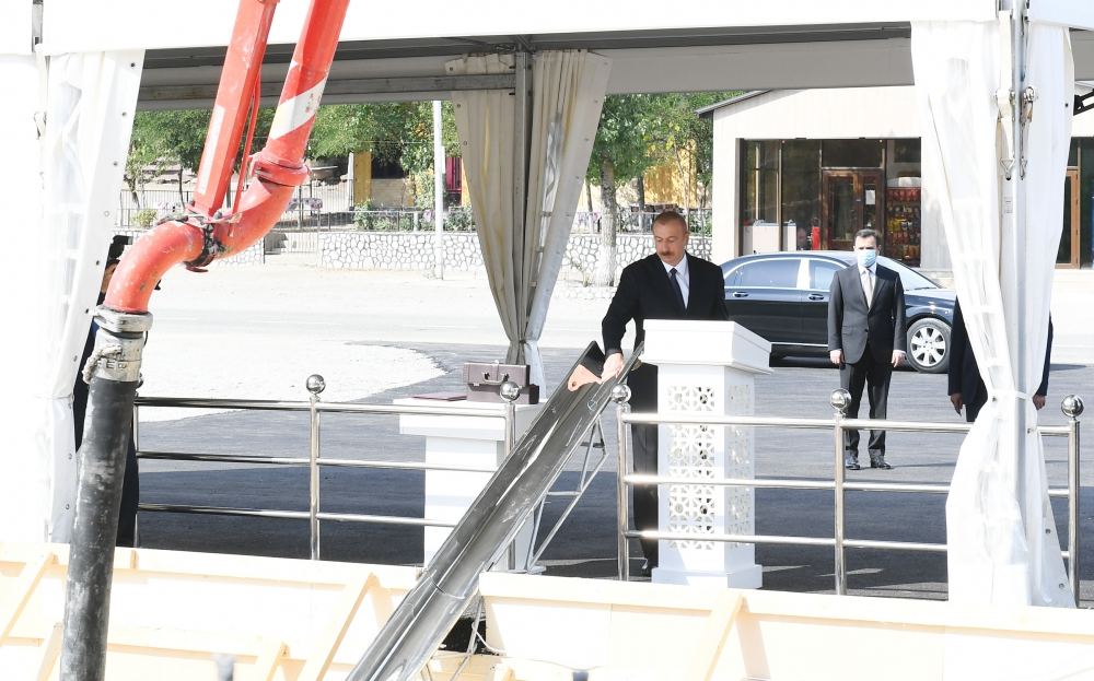 President Ilham Aliyev attends groundbreaking ceremony for “DOST Evi” center in Ismayilli (PHOTO)