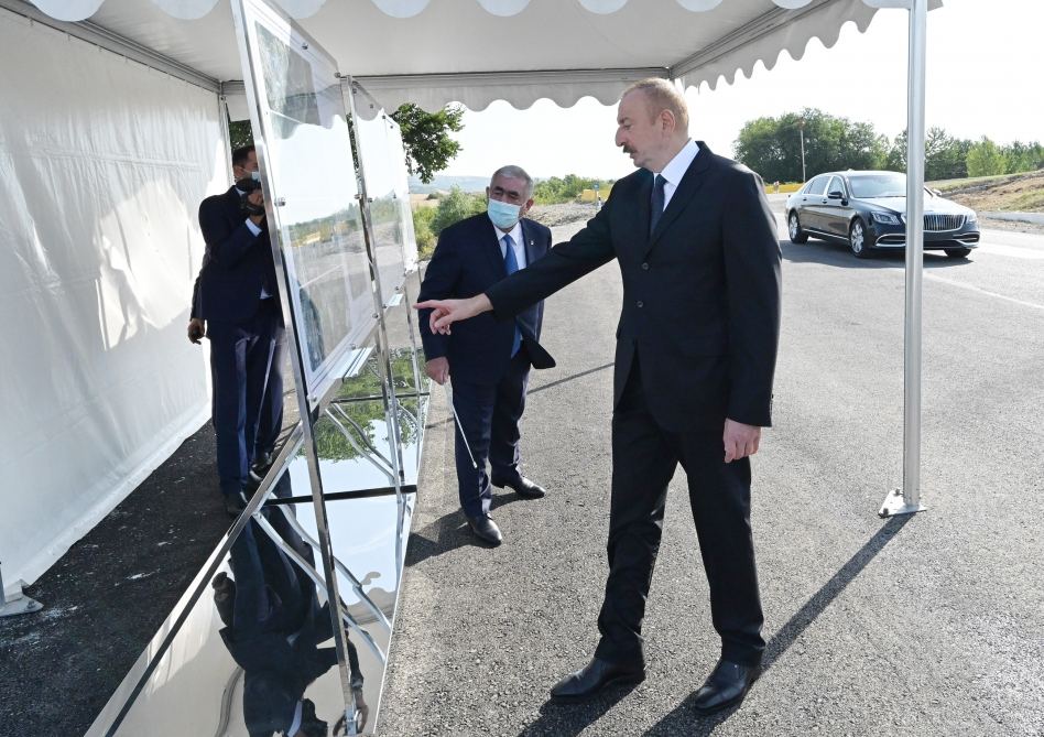 President Aliyev views reconstruction of part of Baku-Shamakhi-Mughanli-Ismayilli-Gabala highway