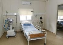 Azerbaijani president views conditions created at modular hospital in Shaki (PHOTO)
