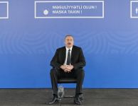 Azerbaijani president views conditions created at modular hospital in Shaki (PHOTO)