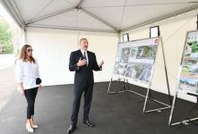 Azerbaijani president, first VP view works to be done in new forest type park in Yasamal district (PHOTO)