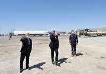 President Ilham Aliyev attends sail away of Garabagh field jacket (PHOTO/VIDEO)