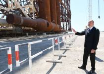 President Ilham Aliyev attends sail away of Garabagh field jacket (PHOTO/VIDEO)