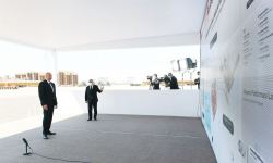 President Ilham Aliyev attends sail away of Garabagh field jacket (PHOTO/VIDEO)