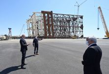 President Ilham Aliyev attends sail away of Garabagh field jacket (PHOTO/VIDEO)