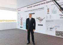 President Ilham Aliyev attends sail away of Garabagh field jacket (PHOTO/VIDEO)