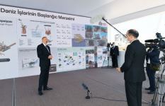President Ilham Aliyev attends sail away of Garabagh field jacket (PHOTO/VIDEO)