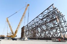 President Ilham Aliyev attends sail away of Garabagh field jacket (PHOTO/VIDEO)