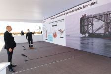 President Ilham Aliyev attends sail away of Garabagh field jacket (PHOTO/VIDEO)
