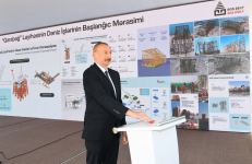President Ilham Aliyev attends sail away of Garabagh field jacket (PHOTO/VIDEO)