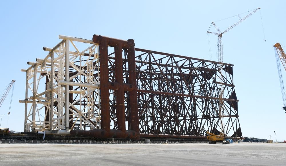 President Ilham Aliyev attends sail away of Garabagh field jacket (PHOTO/VIDEO)