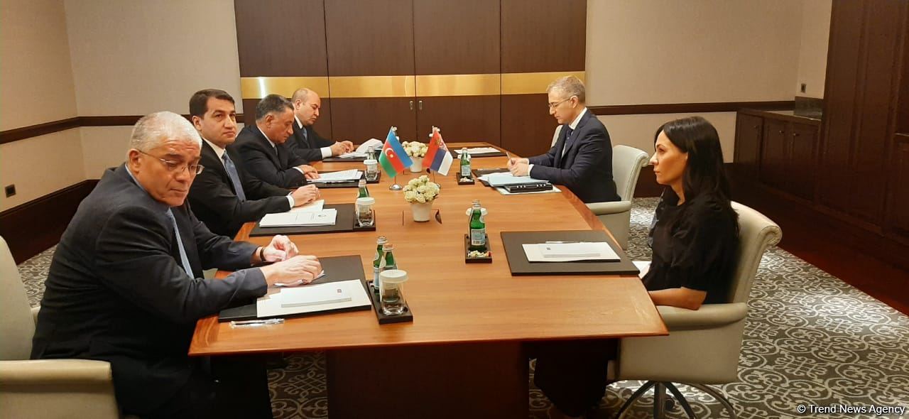 Azerbaijani high-rank officials hold meeting with Serbian Deputy PM (PHOTO)