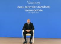 President Ilham Aliyev viewed construction of 330/220/110 kV Gobu power substation (PHOTO)
