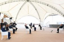 President Ilham Aliyev viewed construction of 330/220/110 kV Gobu power substation (PHOTO)