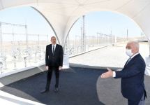 President Ilham Aliyev viewed construction of 330/220/110 kV Gobu power substation (PHOTO)